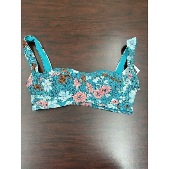 NWT Time and Tru Printed Underwire Balconette Swim Top - Picture 1 of 7
